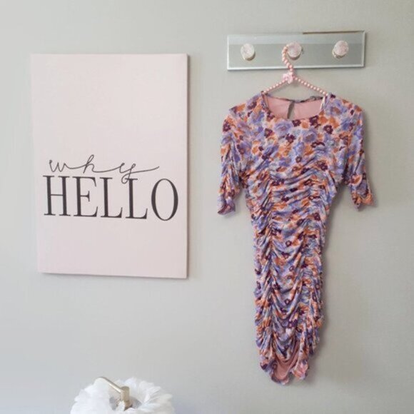 NWOT Zara multicoloured floral print draped dress, S - Picture 7 of 8